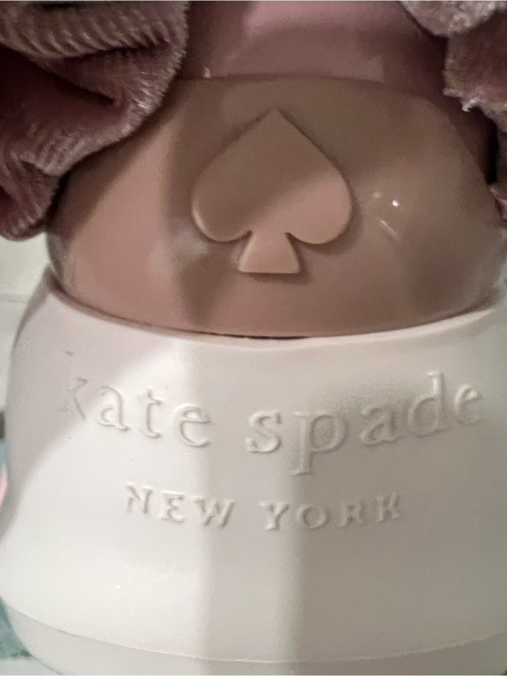 NWT kate spade Cream and Blush Pink scrunchie sneaker in plush and leather - Picture 10 of 12